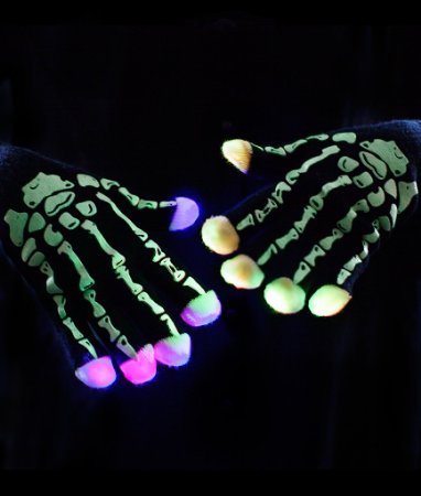 Светодиодные светящиеся перчатки-скелетоны