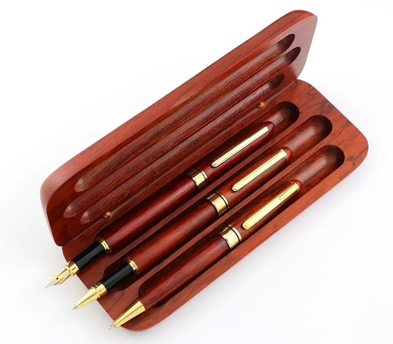 подарочный набор ручек с деревянной коробкой для ручек