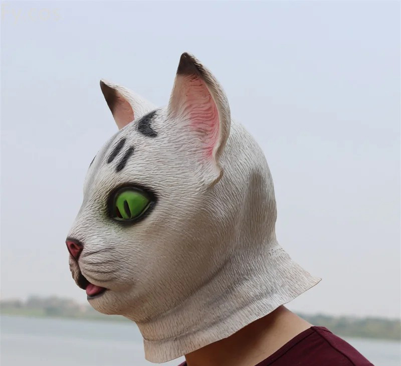 Кошачья силиконовая маска для лица и головы