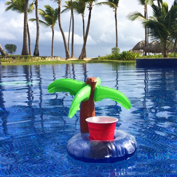 Надувное мини-колесо для бассейна для хранения напитков из пальмы
