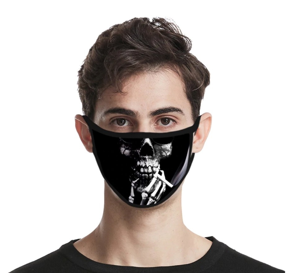 черная защитная маска в виде черепа из полиэстера