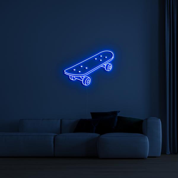 3D светящаяся светодиодная неоновая вывеска на стене - скейтборд