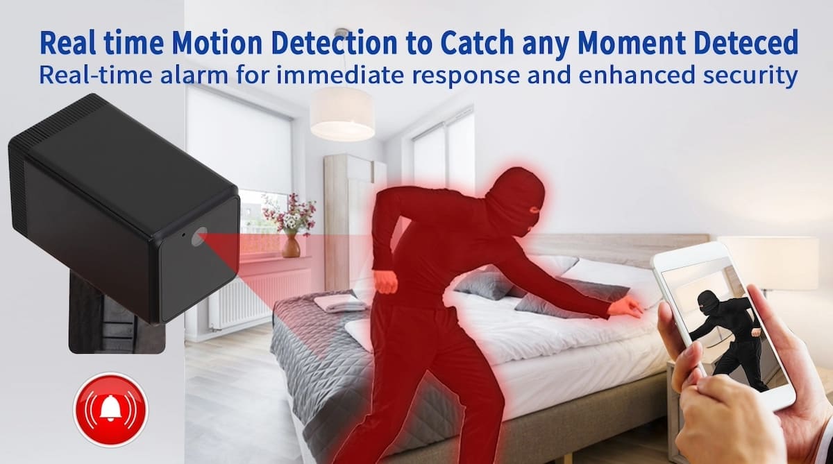 Шпионская камера безопасности с обнаружением движения для дома, квартиры