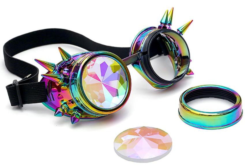 голографические светодиодные светящиеся очки в стиле стимпанк
