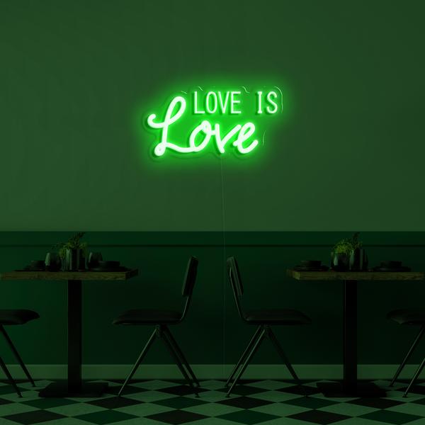 3D неоновый светодиодный логотип на стене - Love is Love размером 50 см