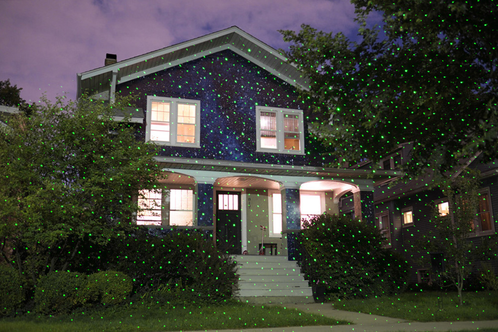 Светодиодный декоративный лазерный проектор цветной фасад дома зеленый красный