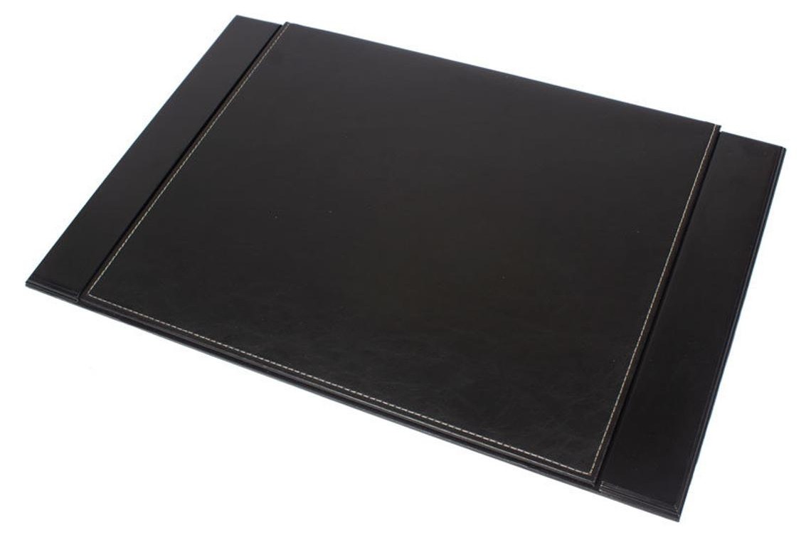 черный кожаный коврик для стола деревянный
