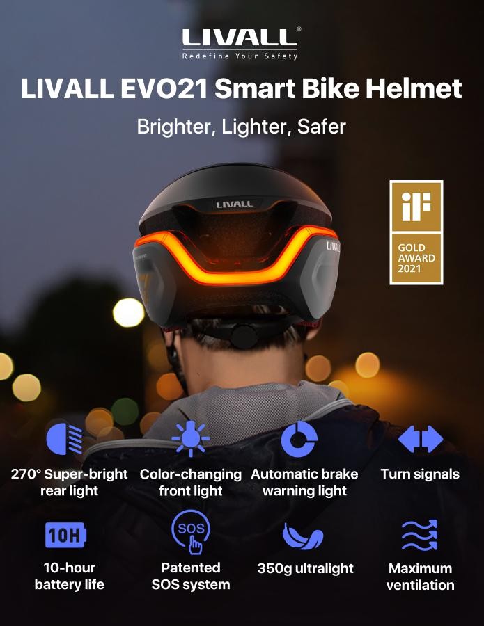 Велосипедный шлем SMART - Livall EVO21
