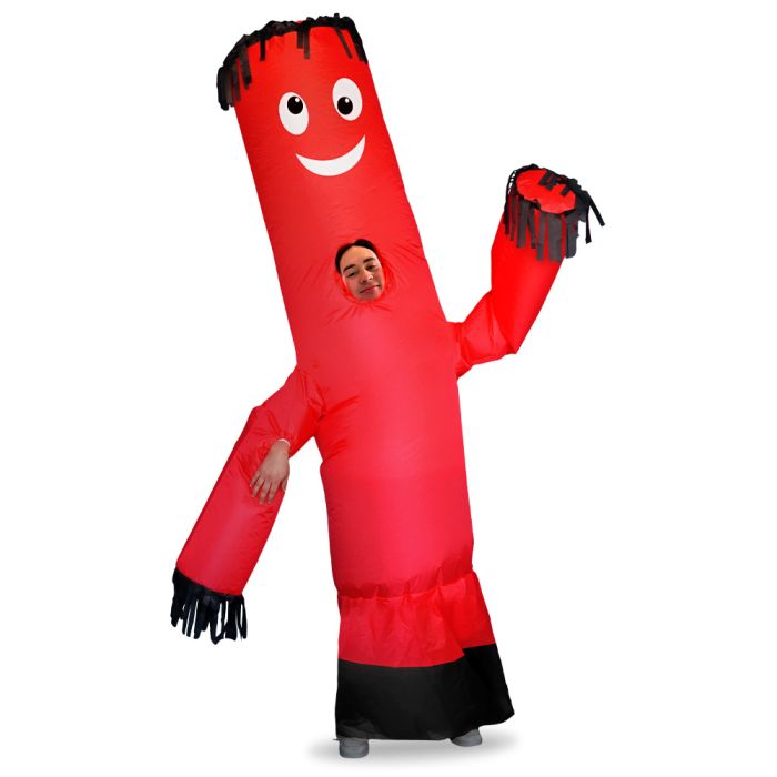 Надувной мужской костюм красный с веером