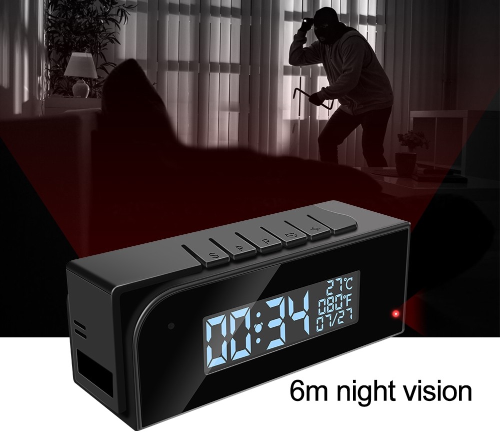 шпионская камера с будильником ночного видения