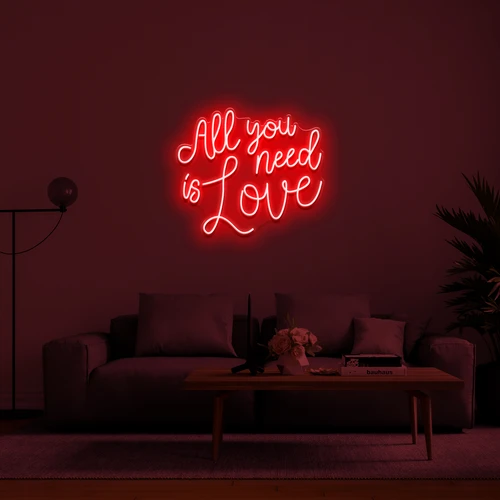 Светящаяся светодиодная вывеска ALL YOU NEED IS LOVE