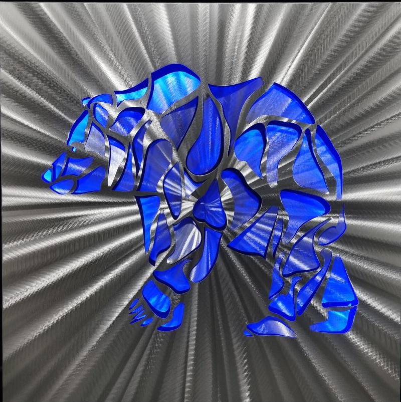 полярный медведь - светодиодные абстрактные картины из металла 3D алюминий