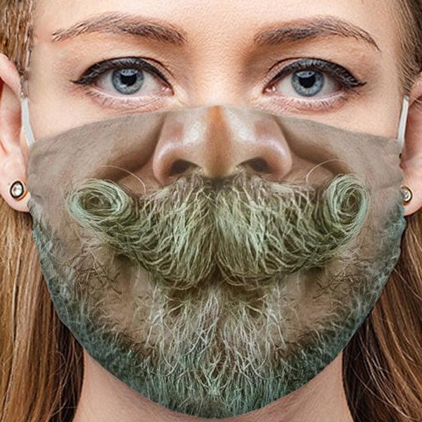3d маска с принтом усов и бороды