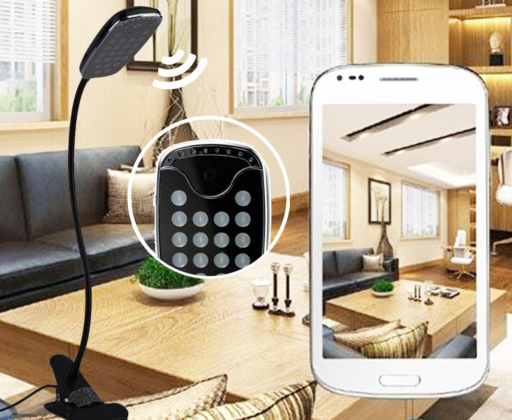 Светодиодные настольные лампы со скрытой камерой, Wi-Fi