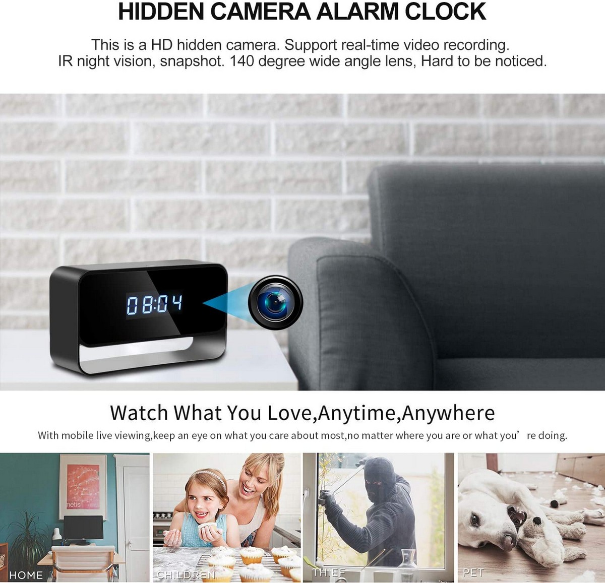 wifi камера в квартиру спрятана в будильнике