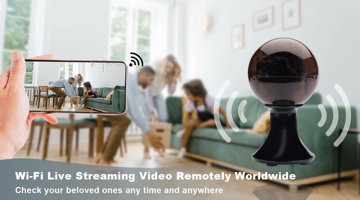 Wi-Fi прямая трансляция беспроводная камера видеонаблюдения черный шар
