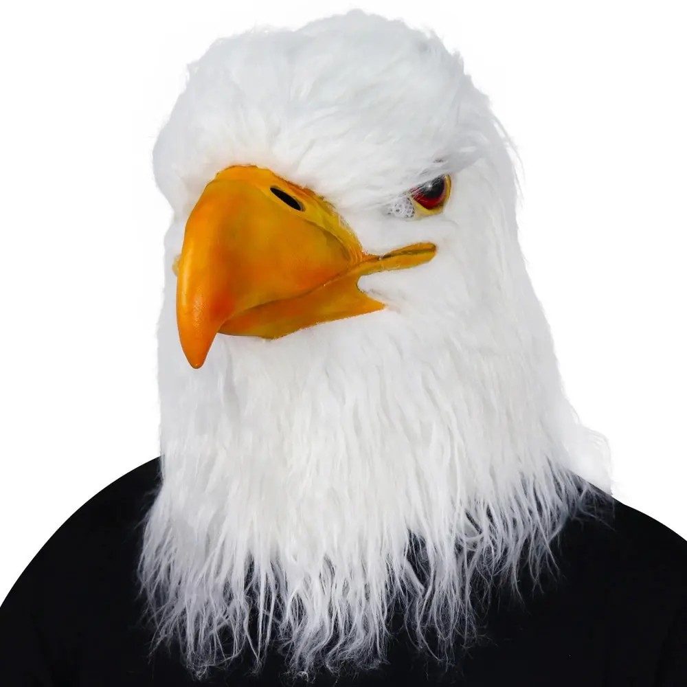 Силиконовая маска белого орла для лица и головы