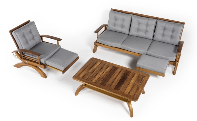 Деревянный садовый комплект современной мебели для террасы