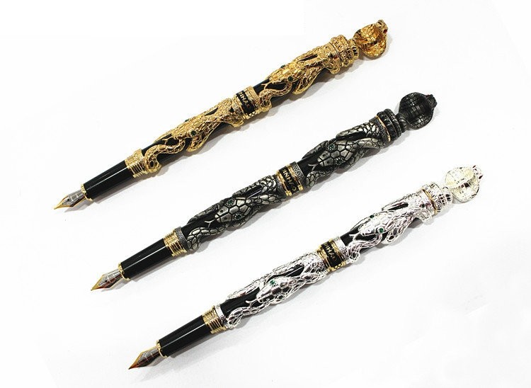 Роскошная ручка в виде змеи кобры - Уникальная подарочная ручка с чернилами