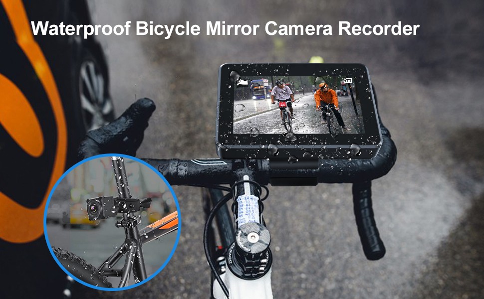 водонепроницаемая велосипедная камера IP68 с монитором и записью