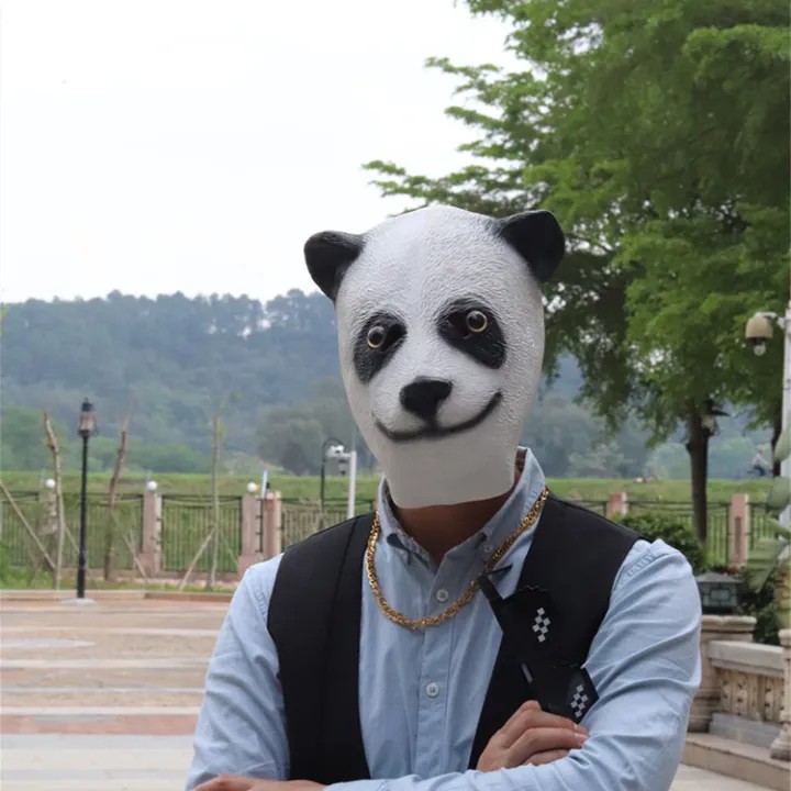 Силиконовая маска панда для лица и головы