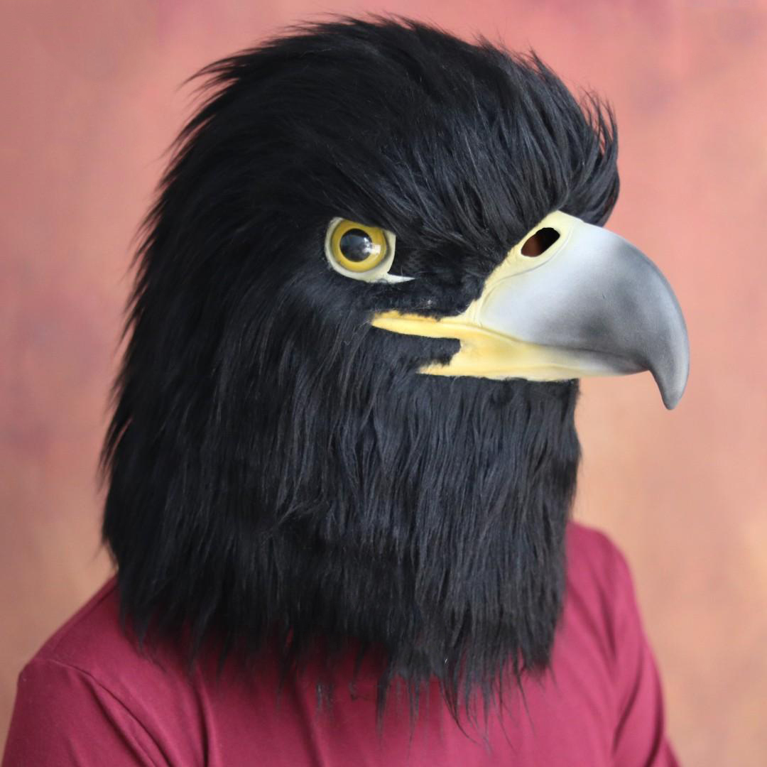 Маска для лица черного американского орла Хэллоуин