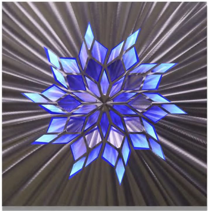 картины из металла цветок 3d алюминий